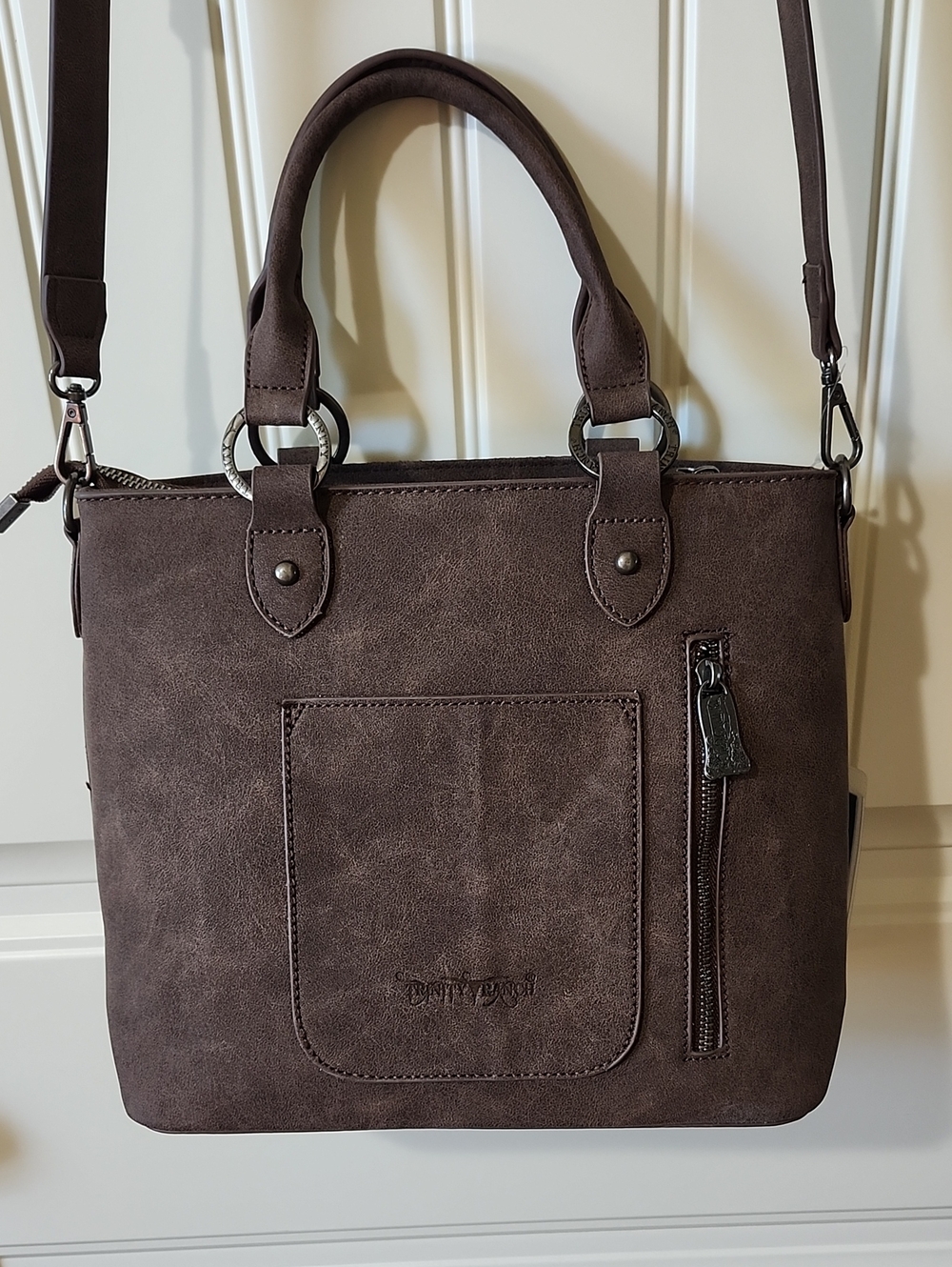 Trinity Ranch Tooled Fringe Tote  Satchel Conceal Carry Handbag NWT - Picture 6 of 12